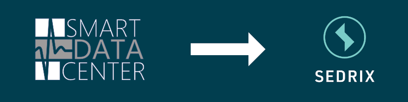 SDC/Smart Data Center logo, with arrow to Sedrix logo